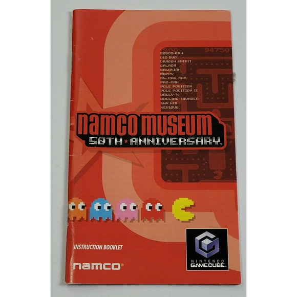 Nintendo Other - NAMCO‎ MUSEUM 50TH ANNIVERSARY NINTENDO GAMCUBE - GAME MANUAL ONLY